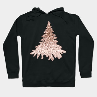 Sparkling christmas tree rose gold ombre Hoodie